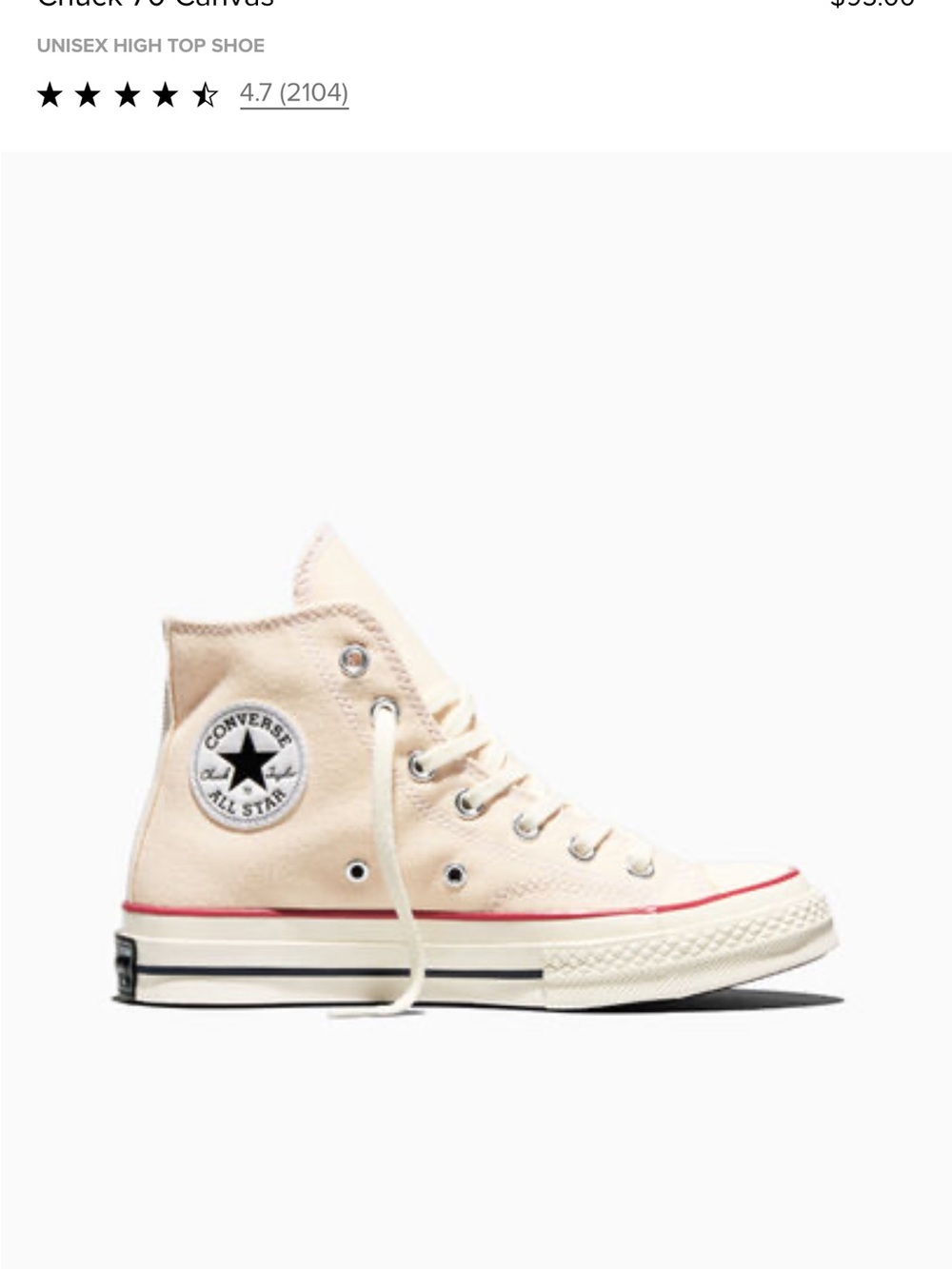 Converse Chuck Taylor High Top Canvas Sneaker in Parchment